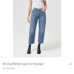 Agolde 90’s Crop Mid Rise Loose Fit - Passenger